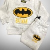 Milky white cotton fleece batman tracksuit kids